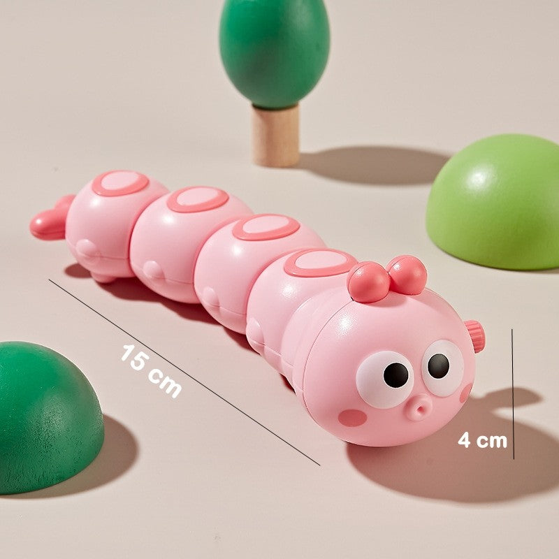 Jucarie Mecanica Omidă, cu Cheiță pentru Dezvoltare Motorie, Material ABS, 15 x 4 cm, Roz
