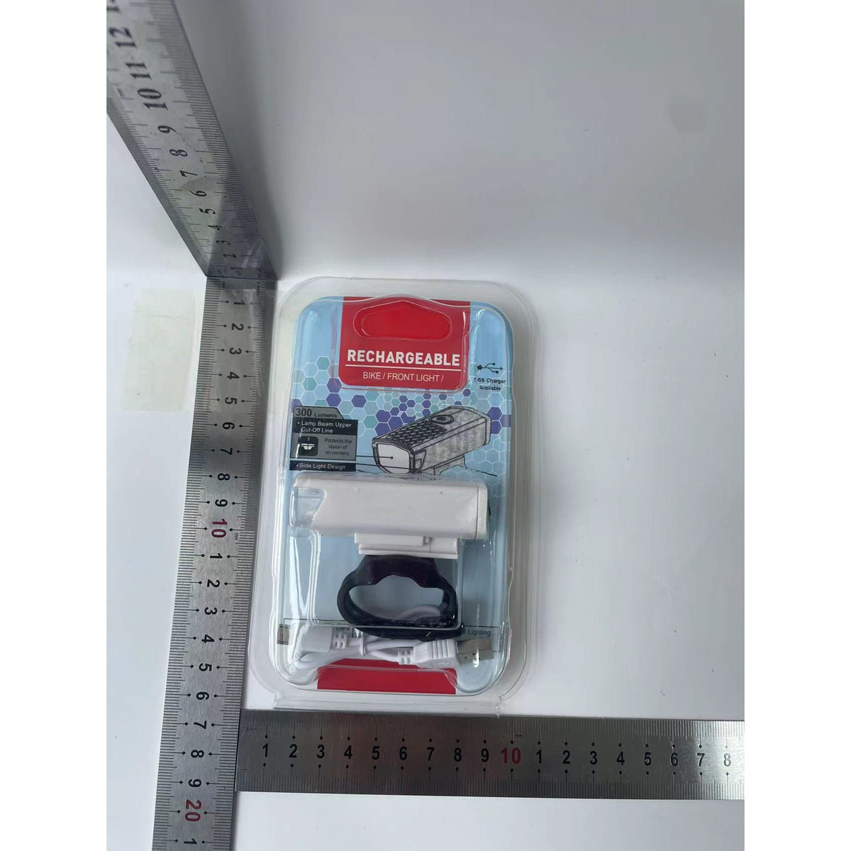 Far Cu LED Pentru Bicicleta Si Trotineta, Proiector Reincarcabil USB, 3 Moduri De Lumina, Rezistenta IPX4, Alb, 6.5x2.9x2.3 cm
