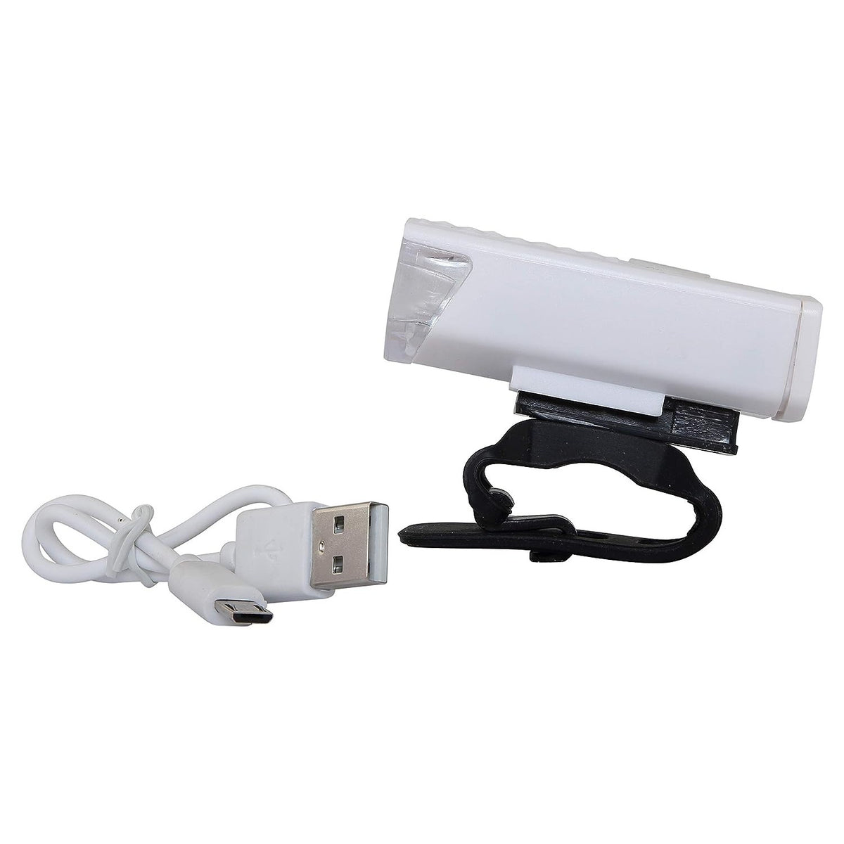 Far Cu LED Pentru Bicicleta Si Trotineta, Proiector Reincarcabil USB, 3 Moduri De Lumina, Rezistenta IPX4, Alb, 6.5x2.9x2.3 cm
