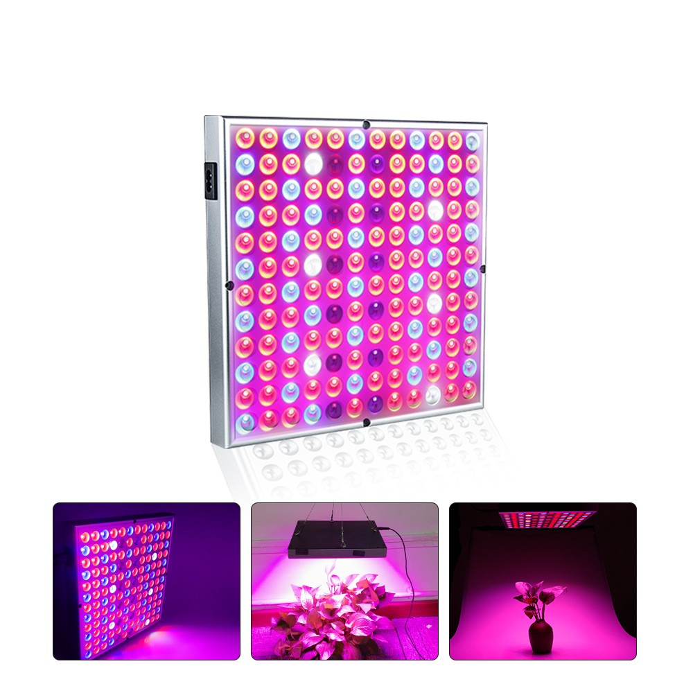 Lampa LED Crestere Plante, Spectru Complet Red Blue UV IR, Panou Iluminat Interior, Material ABS cu Agatatoare, 15W, 25 x 25 cm, Multicolor
