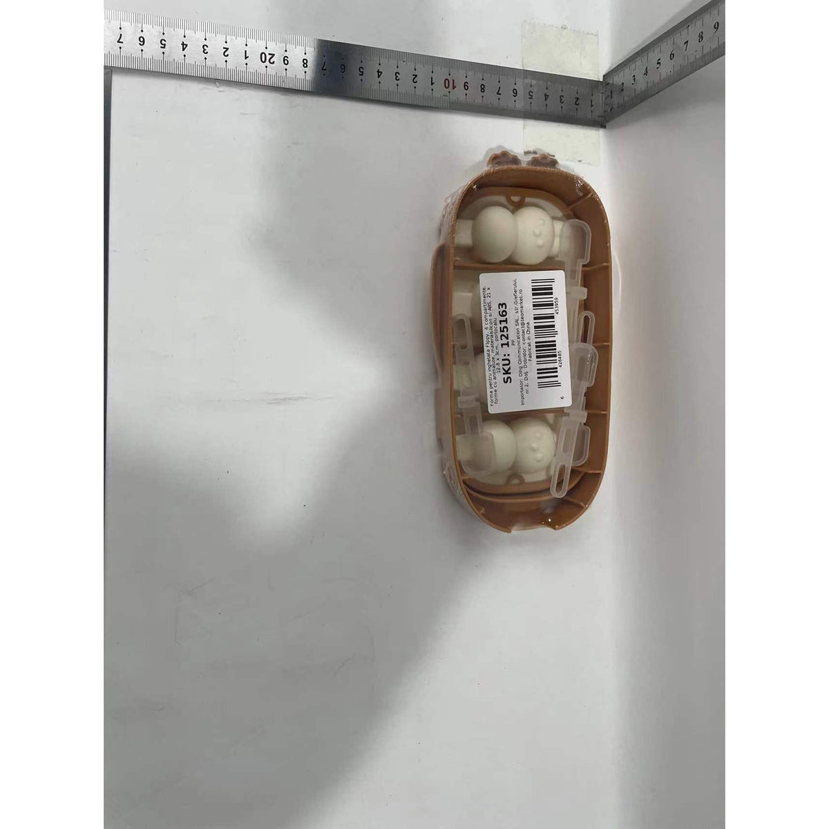 Forma Pentru Inghetata De Casa Cu 4 Compartimente, Modele Animale Din Desene Animate, Silicon Alimentar Si ABS, Sistem Eliberare Rapida Cu Buton, 21 x 12.8 x 3 cm, Portocaliu