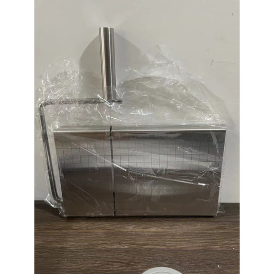 Feliator Manual pentru Cascaval, Salam si Unt, Dispozitiv de Taiat cu Fir din Otel Inoxidabil, Picioare Antiderapante, Include 5 Lame de Schimb, 21 x 12.2 x 2.8 cm, Argintiu