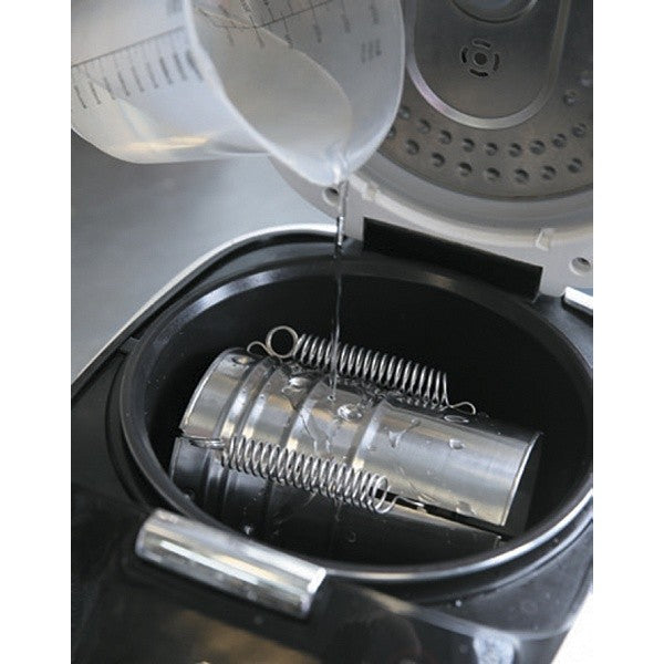 Presa Pentru Sunca Presata si Mezeluri de Casa, Capac cu Compresie Reglabila in 3 Trepte, Inox Alimentar, Include Carte Retete, 15 x 15 x 18 cm, Argintiu
