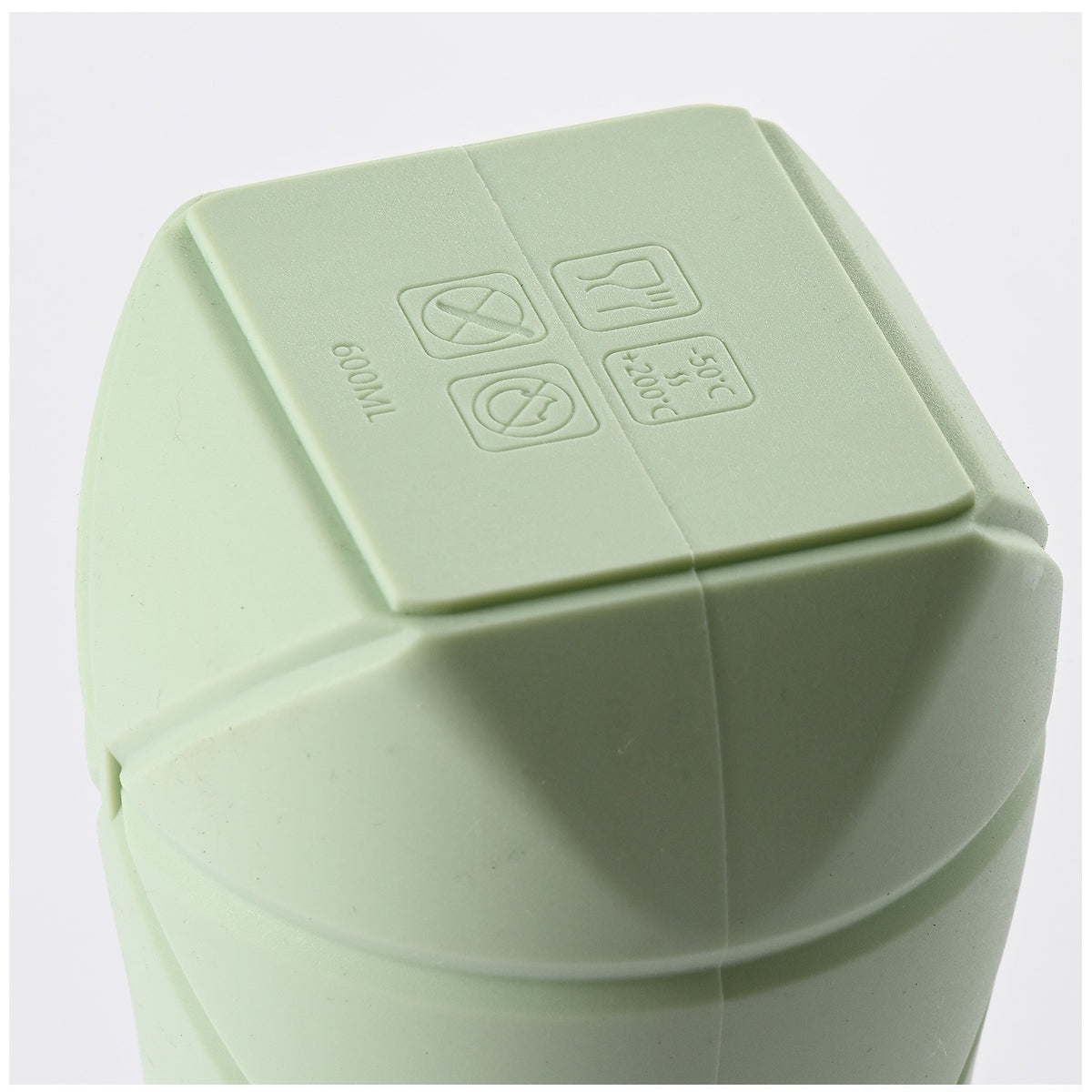 Sticla de Apa Pliabila, Recipient Reutilizabil pentru Sport si Calatorii, Silicon Termorezistent, 600 ml, Verde, 22 x 7.8 cm
