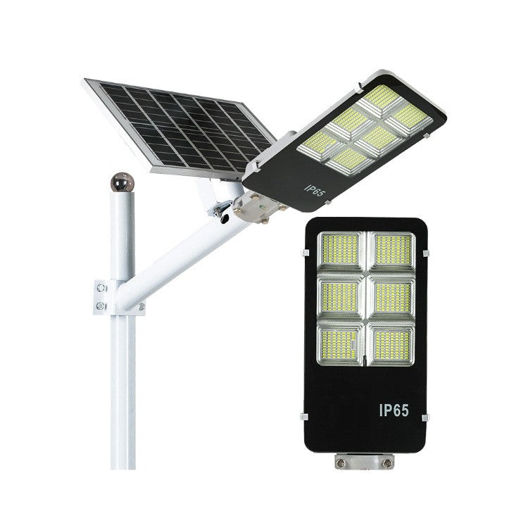 Lampa Solara Stradala, 100 LED SMD, 80W, 7200 Lumeni, Senzor Lumina si Telecomanda, Autonomie 16 Ore, Protectie IP65, Carcasa ABS, 38.6 x 13.3 cm, Lumina Alb Rece 6500K