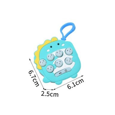 Jucarie Interactiva Gopher, Joc cu Lumini si Muzica, Model Dinozaur, Tip Breloc, Silicon si ABS, Albastru