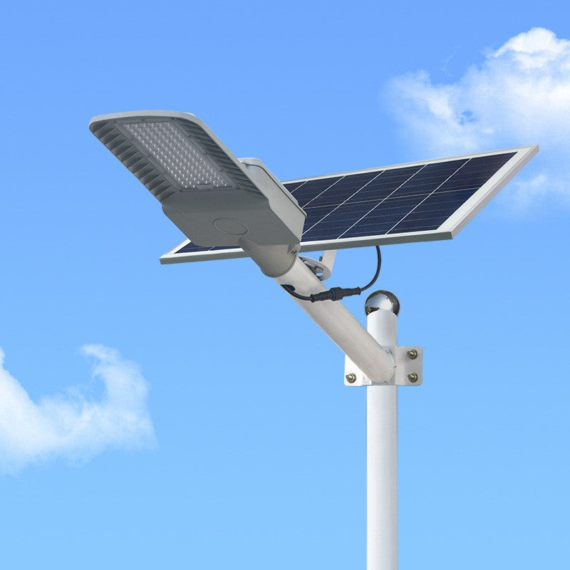 Lampa Solara Stradala 200W, 60 LED SMD, Senzor Lumina si Telecomanda, IP65, 2250 lm, Panou 25W, Autonomie 12-16 Ore, Material ABS, 51.5 x 21 x 7.5 cm, Gri