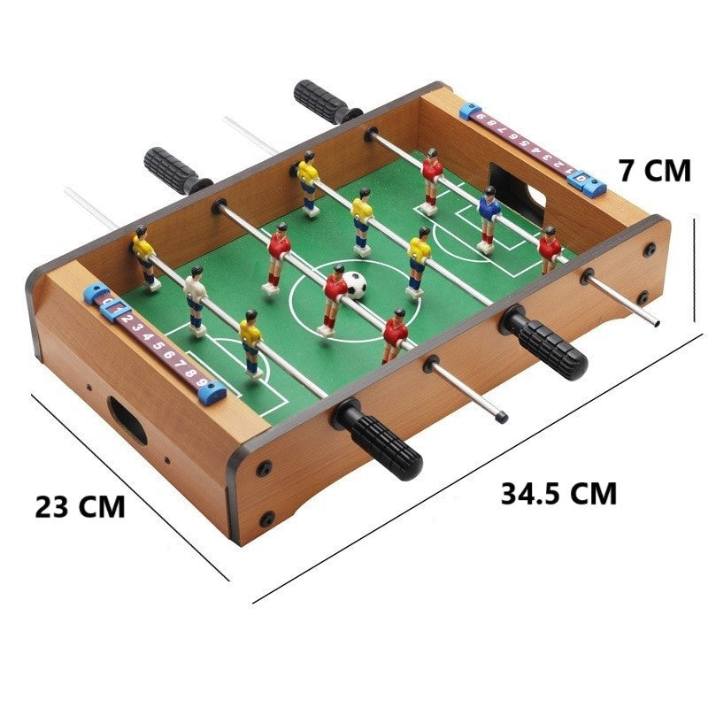 Mini Masa De Fotbal, Joc De Masa Cu 12 Jucatori Si Tabela Scorer, Constructie Din Lemn Metal Si ABS, 4 Manere, 34.5 x 23 x 7 cm