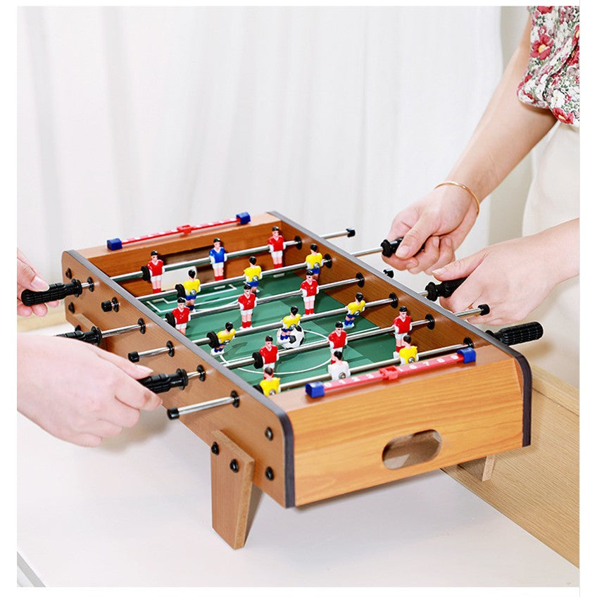 Masa de Fotbal cu Picioare pentru Copii si Adulti, 18 Jucatori, 2 Tablouri de Scor, 6 Manere Ergonomice, Structura din Metal, Lemn si ABS, 69 x 34 x 65 cm