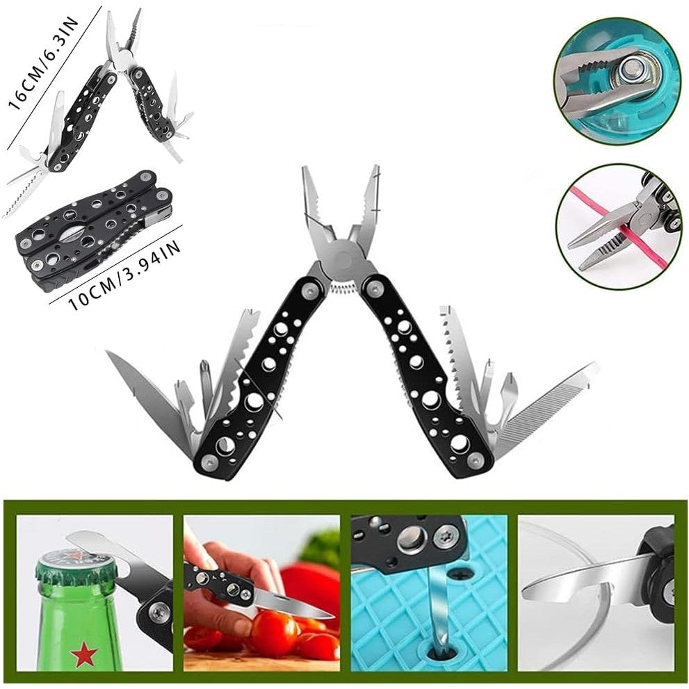 Kit Supravietuire Multifunctional, Instrumente Profesionale si Trusa de Prim-Ajutor, Agatatoare Rucsac, pentru Camping si Drumetii, Borseta Inclusa, Gri