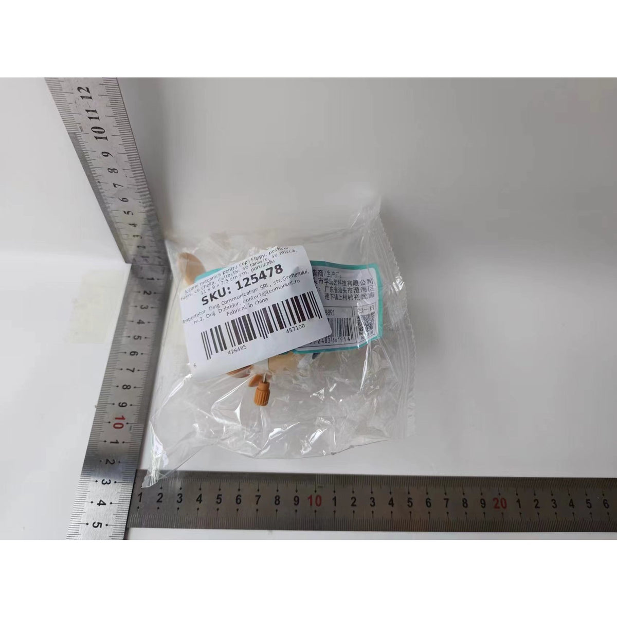 Jucărie Mecanică Pestișor, Cu Cheiță Pentru Dezvoltarea Motorie, Plastic, 11 x 9 x 7.5 cm, Portocaliu
