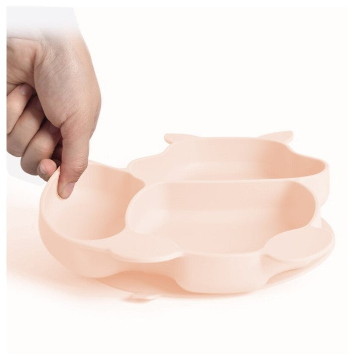 Set Diversificare Bebelusi si Copii, Farfurie si Bol cu Ventuza, Cana Gustari, Tacamuri Ergonomice, Silicon Alimentar si Lemn, 10 Piese, Verde Moto