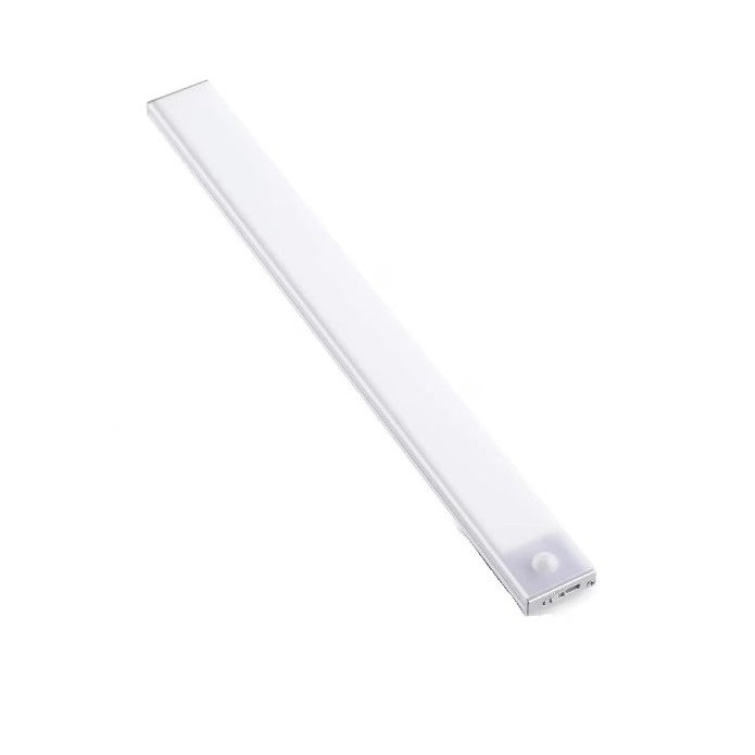 Lampa LED cu Senzor de Miscare si Lumina, Intensitate Reglabila, Suport Magnetic, Incarcare USB-C, Acumulator 600mAh, 79 LED-uri, 30 cm, Alb/Argintiu