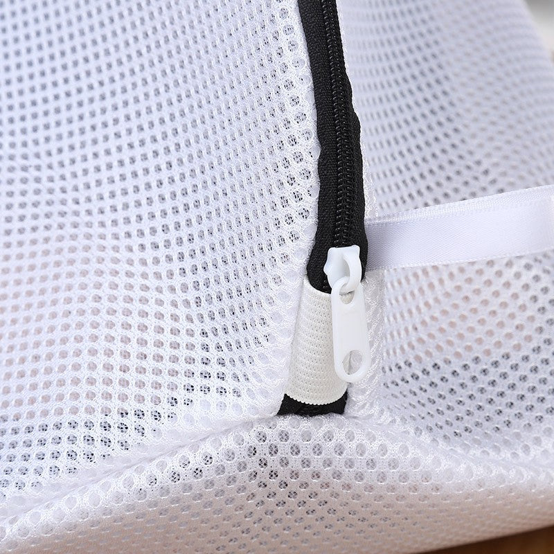Sac Pentru Spalare si Uscare Incaltaminte, Plasa Protectie Pantofi si Adidasi pentru Masina de Spalat, Material Textil Rezistent, 42 x 24 x 24 cm, Alb