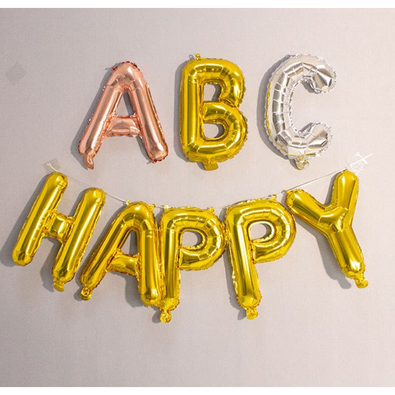 Balon Folie Metalizata Litera C, Umflare Aer sau Heliu, Decoratiuni Party, Folie Aluminiu, Pai Inclus, 40 cm, Auriu