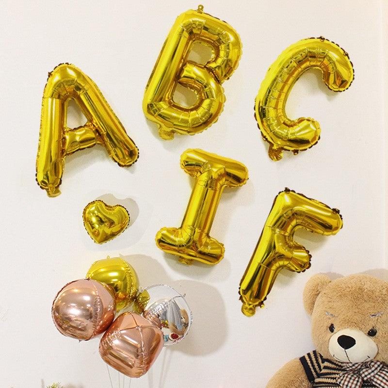 Balon Folie Metalizata Litera F, Decoratiune Petrecere Aniversara, Compatibil Heliu sau Aer, Aluminiu, Inclus Pai Umflare, 40 cm, Auriu