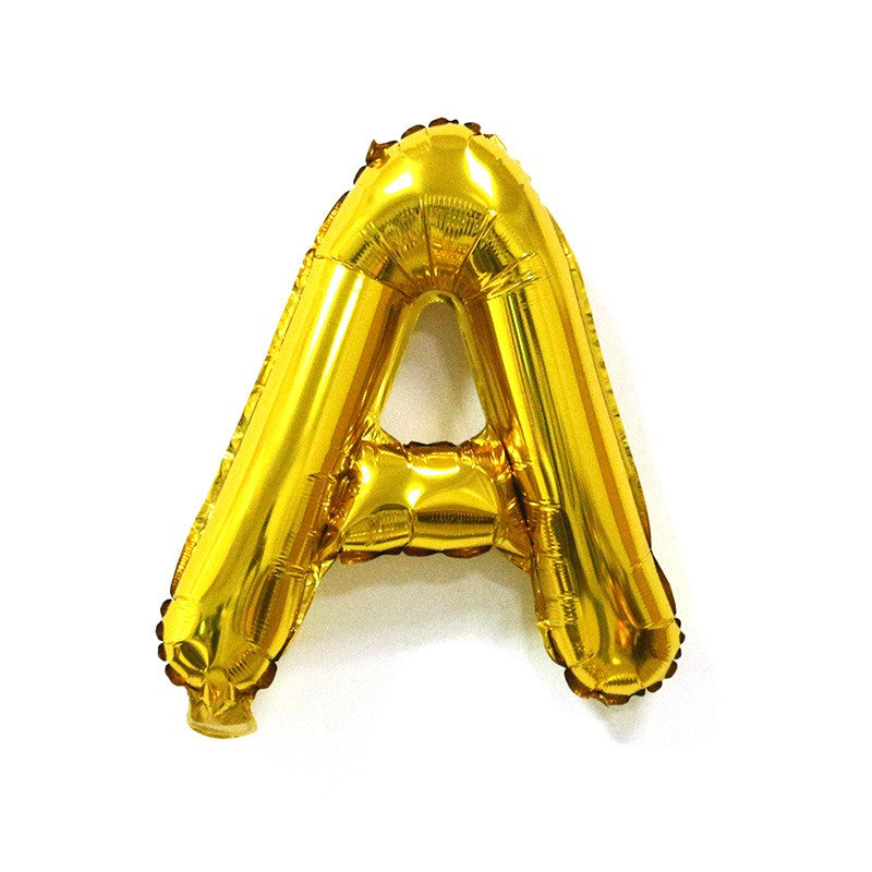 Balon Folie Metalizata Litera A, Umflare Heliu sau Aer, Include Pai pentru Umflare, Aluminiu, 40 cm, Auriu