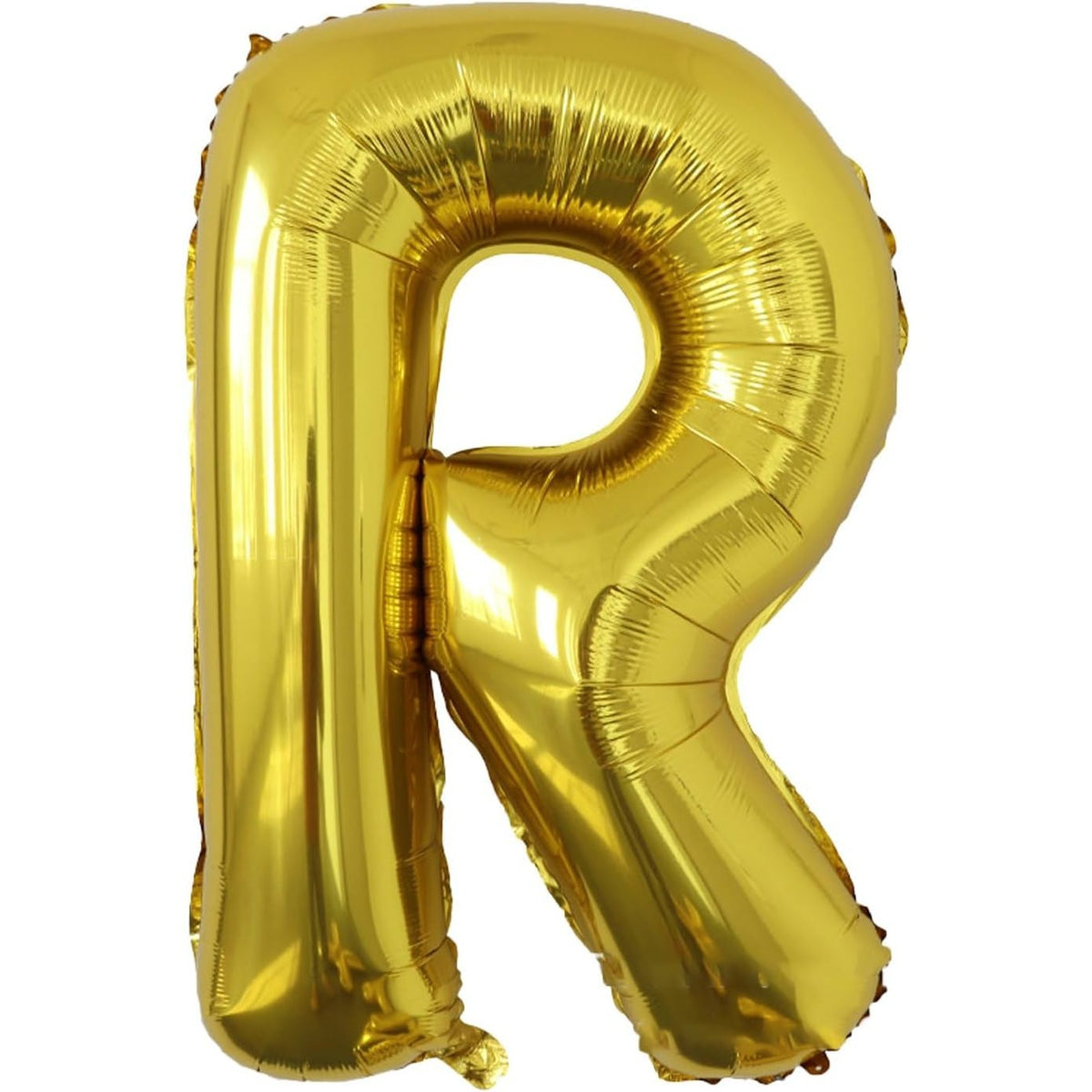 Balon Folie Metalizata Litera R, Umflare Heliu sau Aer, Include Pai de Umflare, Material Rezistent, 40 cm, Auriu