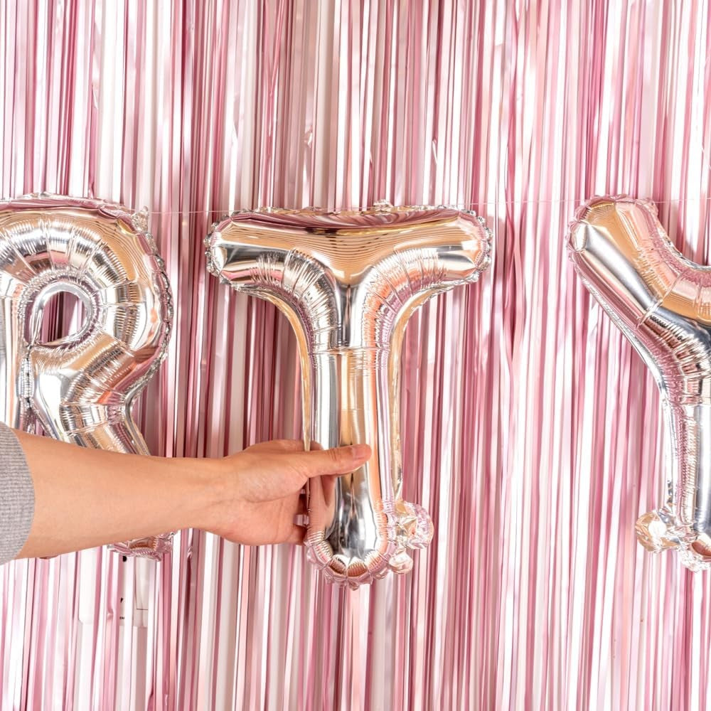 Balon Folie Metalizata Litera T, Decoratiune Petrecere, Umflare Heliu Sau Aer, Aluminiu, Include Pai, 40 cm, Argintiu