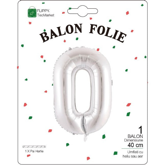 Balon Folie Metalizata Litera O, Decoratiuni Petrecere, Umflare Heliu sau Aer, Material Rezistent, Argintiu, 40 cm