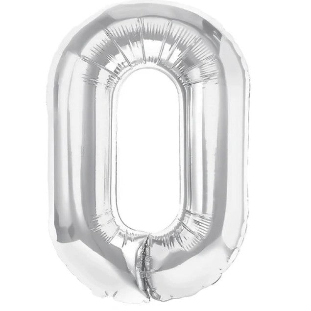 Balon Folie Metalizata Litera O, Decoratiuni Petrecere, Umflare Heliu sau Aer, Material Rezistent, Argintiu, 40 cm
