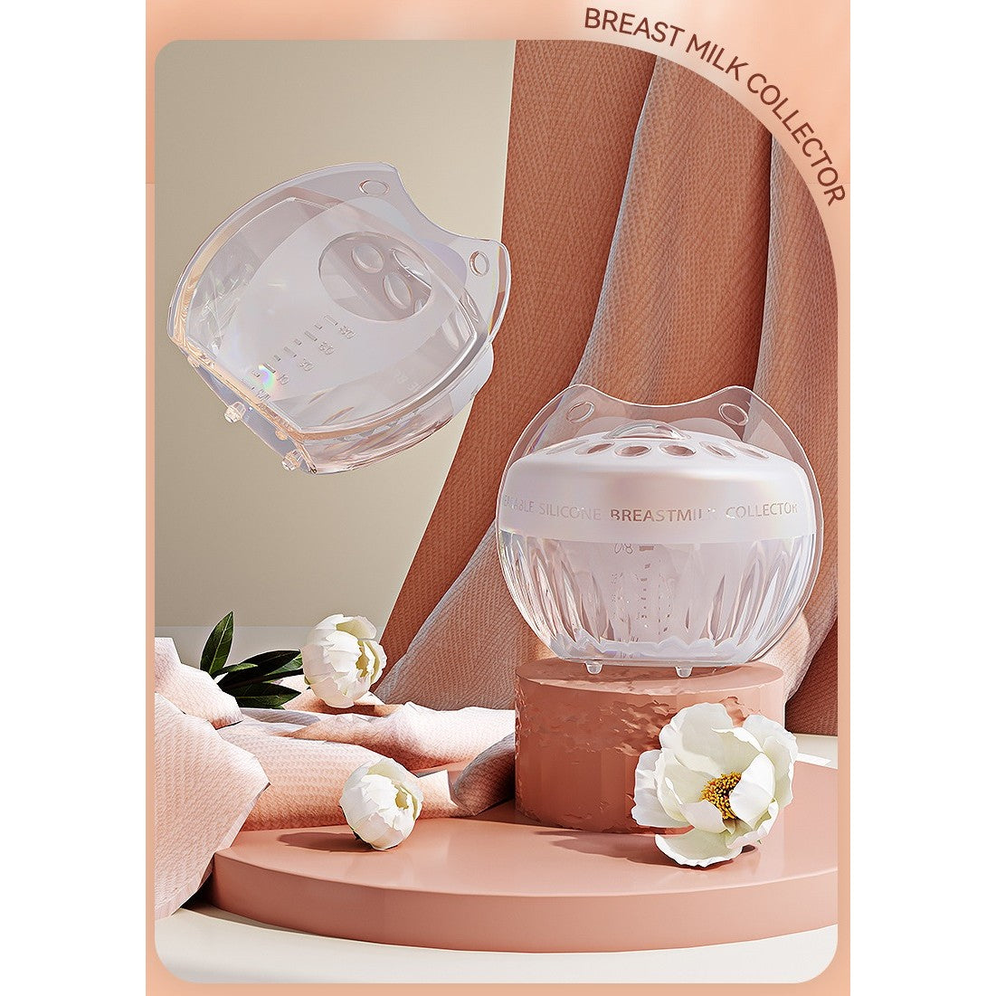 Colector de Lapte Matern Manual, Pompa Colectoare Anti-debordare pentru Protectia Mamelonului, Silicon de Calitate Alimentara, 80 ml, Transparent