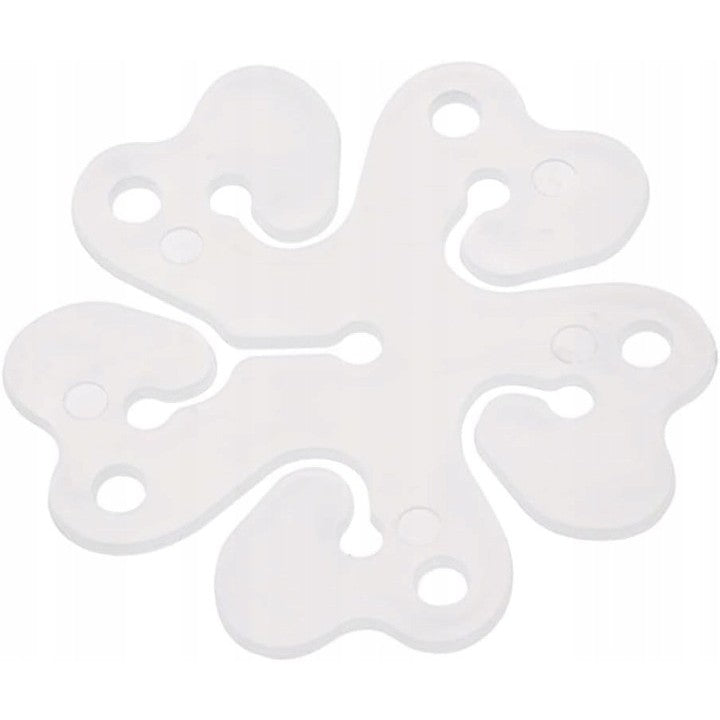 Suport Baloane Model Floare, Clema pentru Aranjamente Decorative, Plastic Rezistent, Capacitate 6 Baloane, Alb, 6x6 cm, 1 Bucata