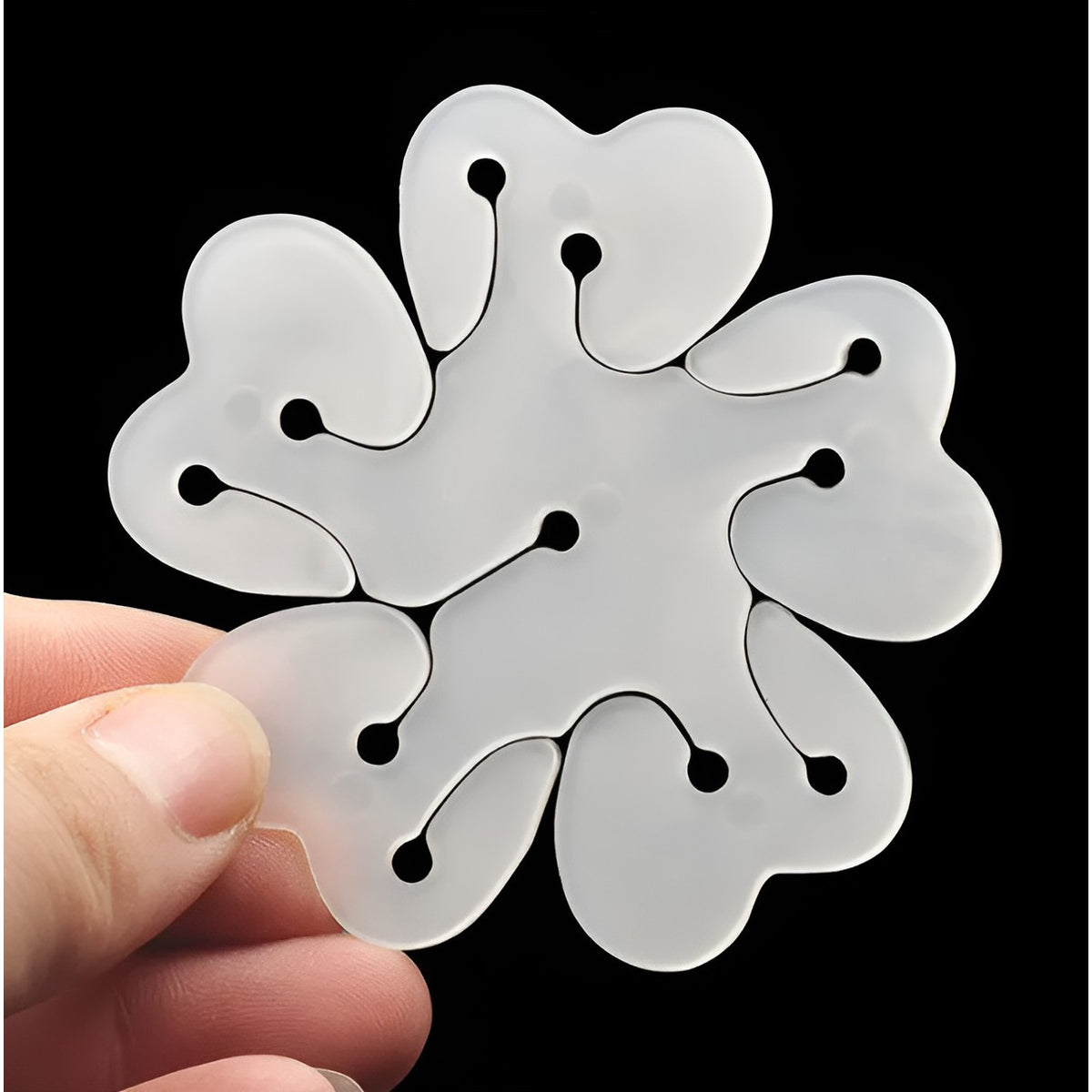 Suport Baloane Model Floare, Dispozitiv Organizare cu Doua Straturi, Plastic Rezistent, Capacitate 11 Baloane, 8x8 cm, Alb