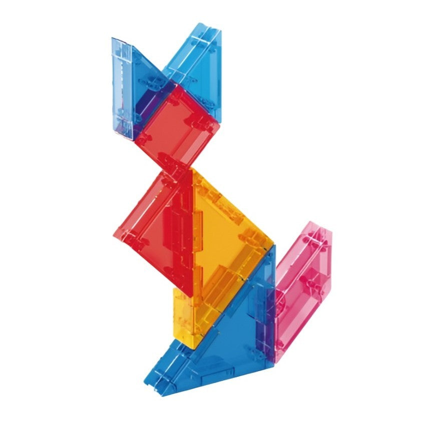 Joc Magnetic Tangram, Puzzle Educational pentru Dezvoltarea Gandirii Logice si Matematice, 7 Piese Geometrice, Material EVA si ABS, 3 Ani+, Multicolor, 10.5 x 10.5 x 2.2 cm