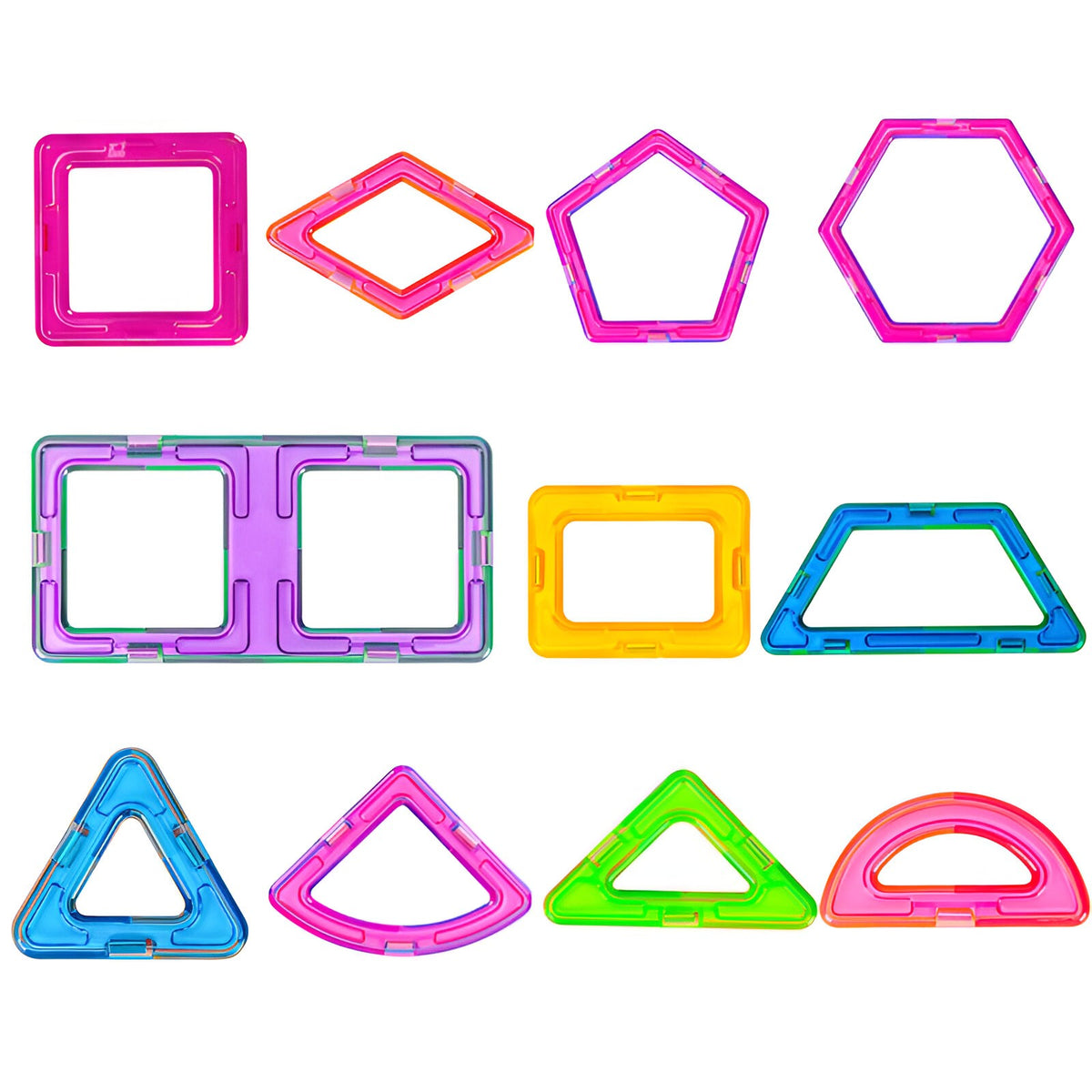 Set de Constructie Magnetic pentru Copii, Joc Educativ cu Forme Geometrice 3D, Material ABS Non-Toxic, 148 Piese, Varsta 3 Ani+, Multicolor, 25 x 17.8 x 10 cm