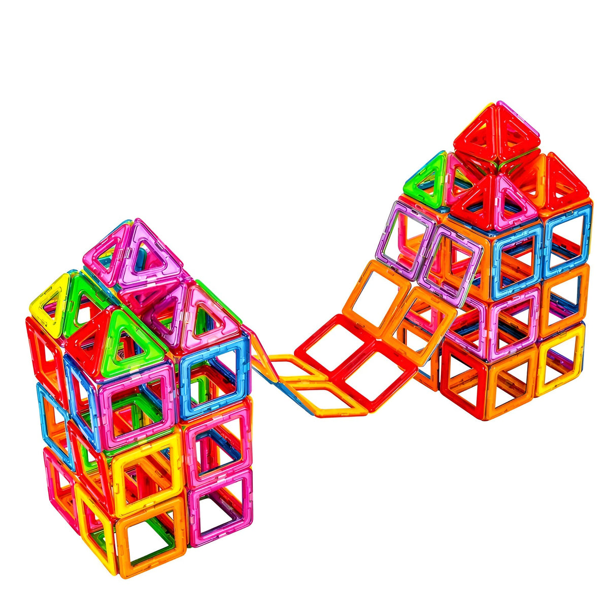 Set Constructie Magnetica, Puzzle 3D Educational, Forme Geometrice Creative, Material ABS Non-Toxic, 40 Piese, Multicolor