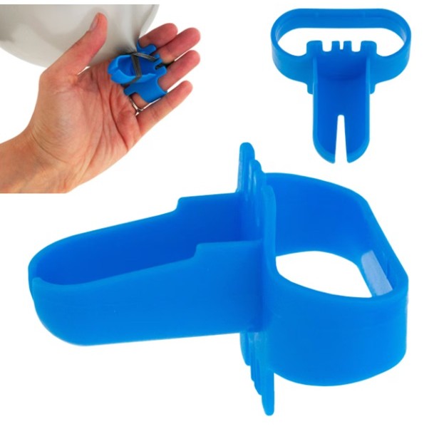 Dispozitiv de Legat Baloane, Accesoriu Ergonomic pentru Degete, Plastic Rezistent, 6.5 x 5.5 cm, Albastru