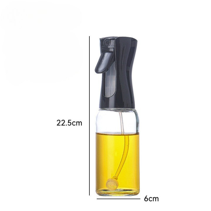 Pulverizator Pentru Ulei Si Otet, Dozator Reincarcabil Pentru Gatit, Mecanism Cu Pompa, Plastic Rezistent, 200 ml, Negru