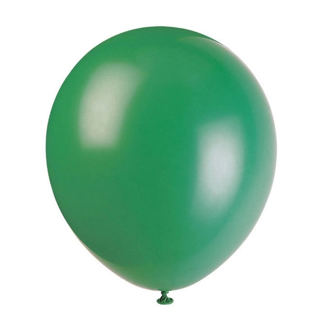 Set 10 Baloane Din Latex, Model Party Pentru Petreceri, Compatibile Aer Sau Heliu, Biodegradabile, 30 cm, Verde Diferite Nuante, 2.8 g