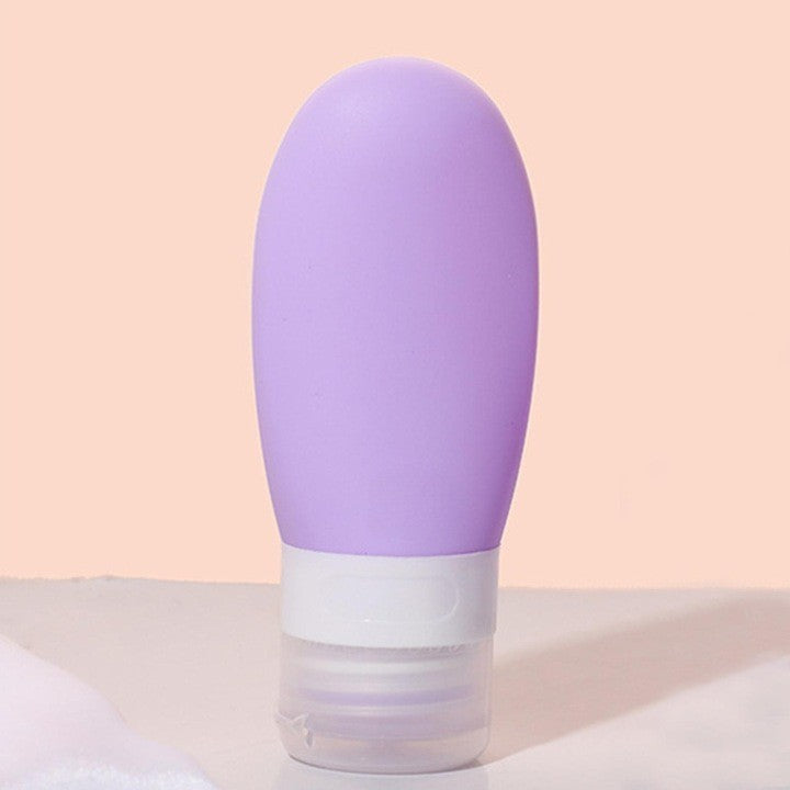 Recipient Portabil din Silicon pentru Călătorie, Sticlă Reîncărcabilă pentru Șampon și Loțiune, Anti-Scurgere, Aprobat TSA, Silicon Fără BPA, 90 ml, Mov