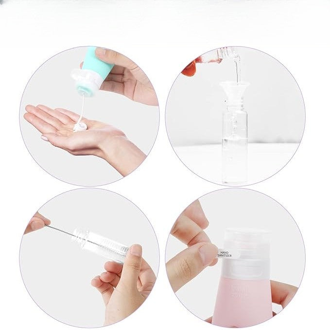 Recipient Portabil din Silicon pentru Călătorie, Sticlă Reîncărcabilă pentru Șampon și Loțiune, Anti-Scurgere, Aprobat TSA, Silicon Fără BPA, 90 ml, Mov