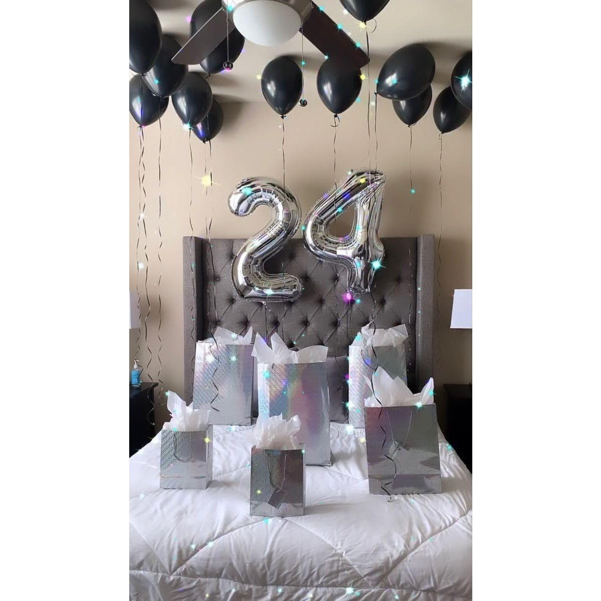 Balon Aniversar Figurina Cifra 2, Folie Metalizata, Umflare Aer sau Heliu, Inaltime 100 cm, Argintiu