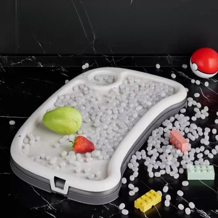 Scaun de Masa pentru Bebelusi si Copii 3 in 1, Multifunctional, Pliabil cu Roti, Inaltime Ajustabila, 2 Tavite Detasabile, Spatar Reglabil, Cos Depozitare, Centura 5 Puncte, 100x50x80 cm, Alb