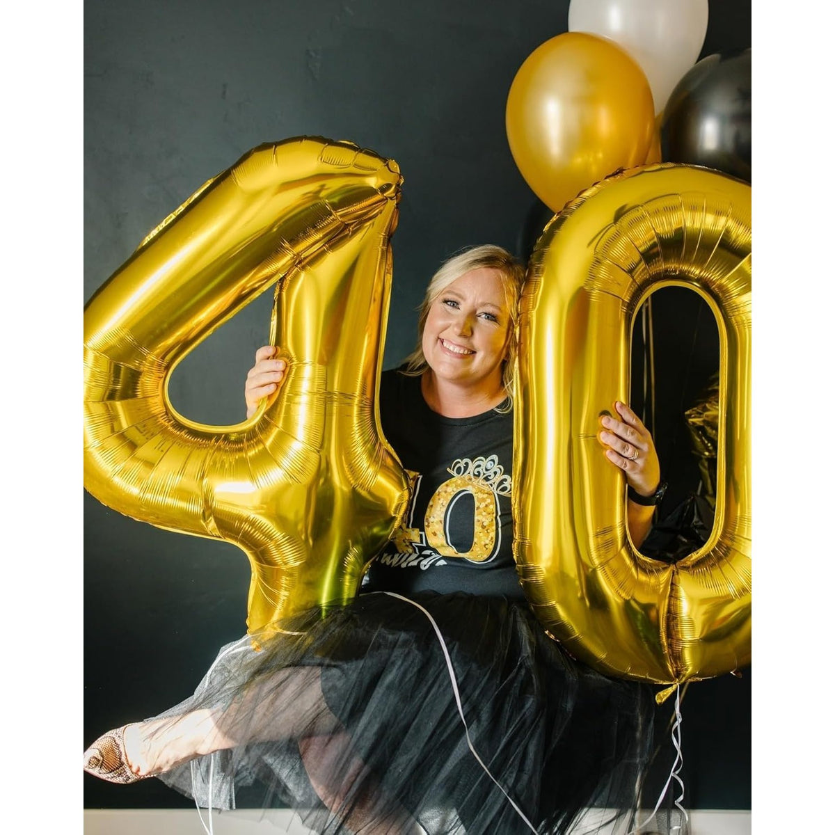 Balon Aniversar Cifra 0, Figurina din Folie Metalizata de Aluminiu, Umflare cu Aer sau Heliu, include Pai, 100 cm, Auriu