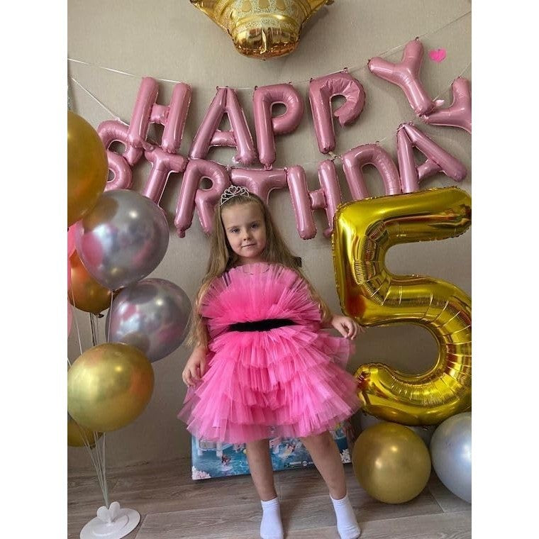 Balon Aniversar Cifra 5, Figurina Gigant din Folie Metalizata, Umflare Aer sau Heliu, Include Pai, 100 cm, Auriu