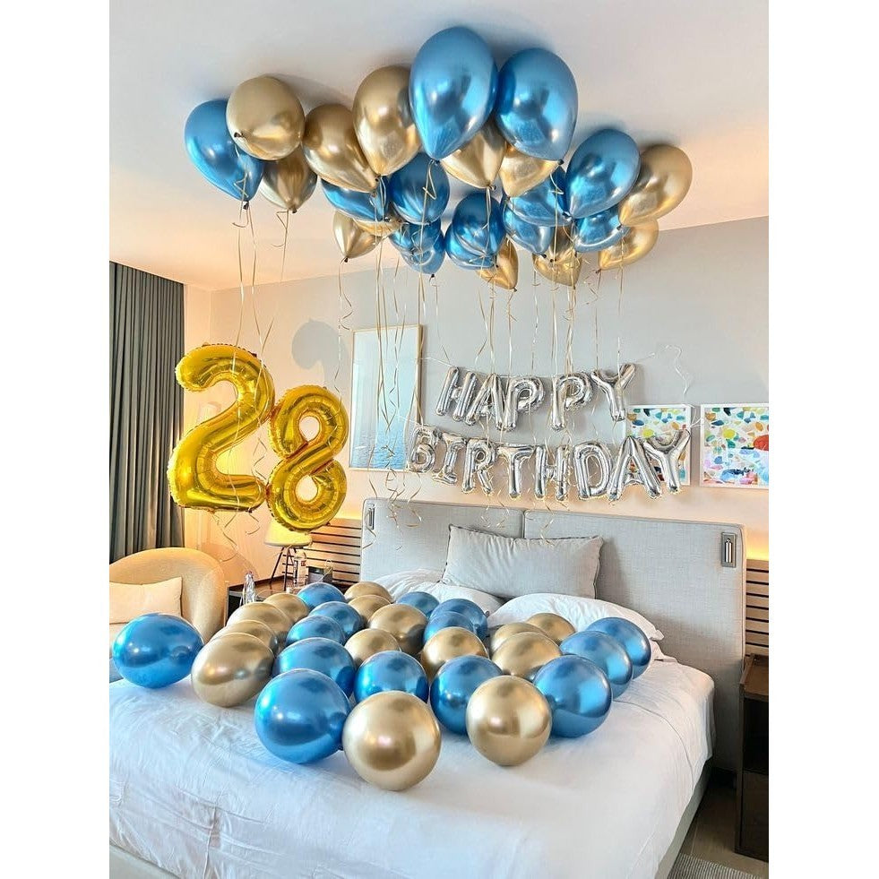 Balon Aniversar Cifra 2, Figurina Gigant din Folie Metalizata, Umflare Aer sau Heliu, Include Pai, Inaltime 100 cm, Auriu