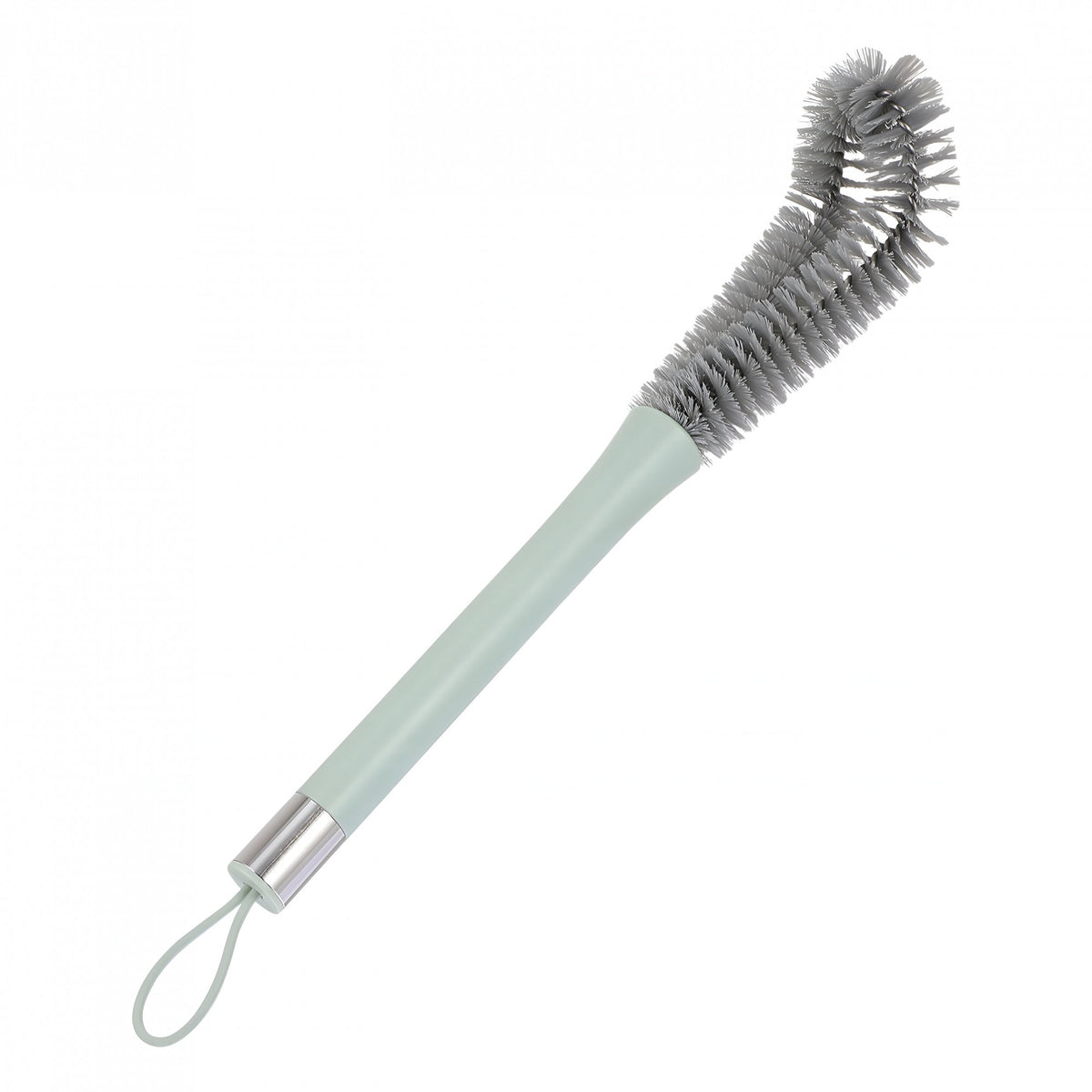 Perie de Curatat Pahare, Sticle si Biberoane, Maner Lung cu Mini Perie Tetine, Silicon si ABS, 38.5 cm, Verde