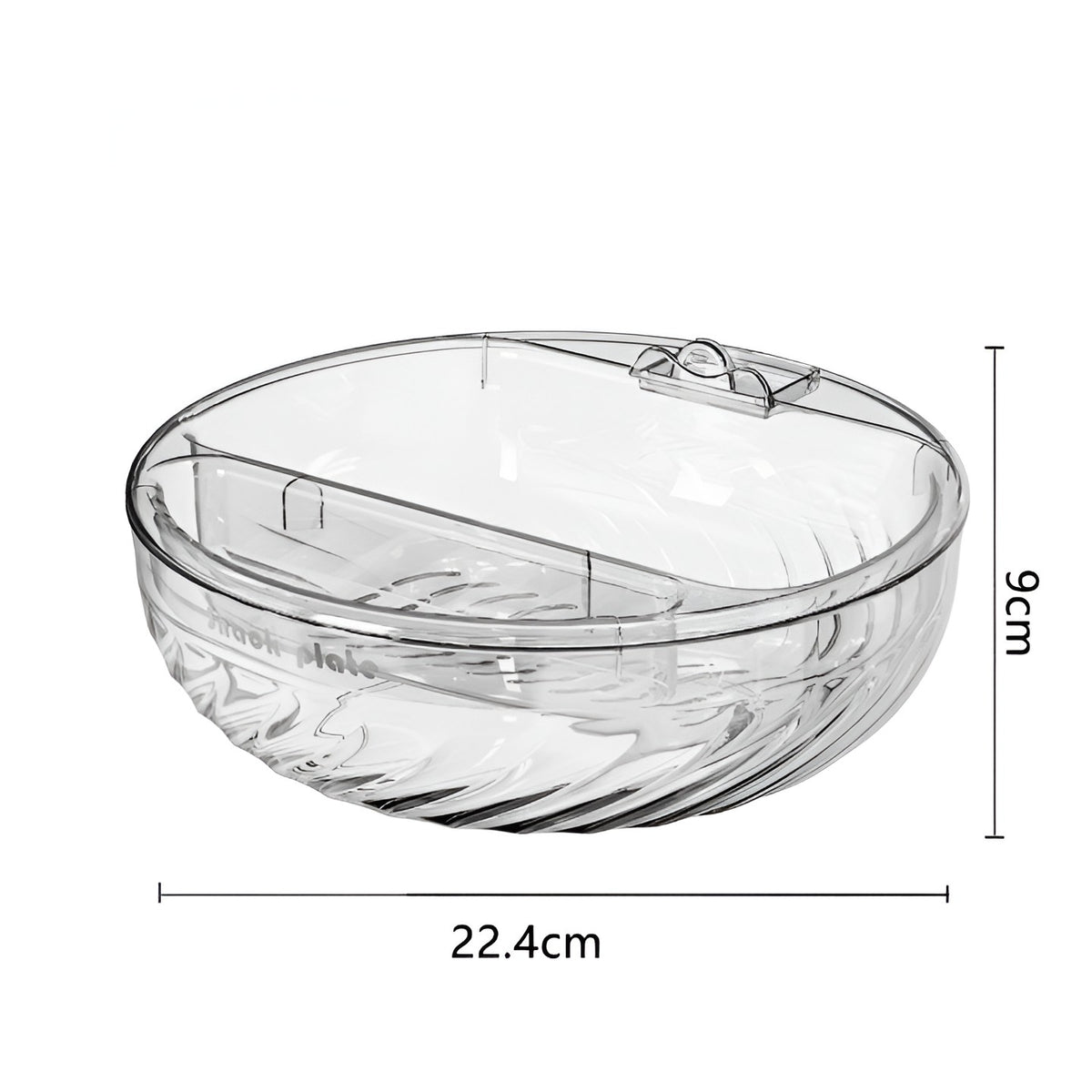 Bol cu Doua Straturi pentru Fructe si Legume, Vas cu Scurgere detasabila si Suport Telefon Mobil, Material PC Rezistent, 22.4x9 cm, Transparent