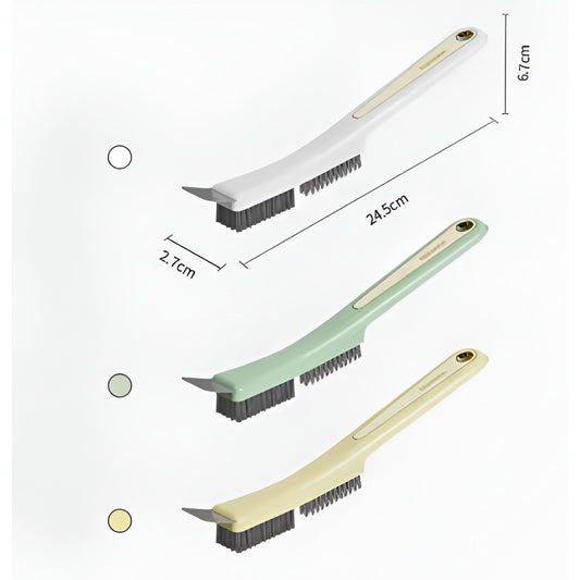 Set 2 Perii de Sarma pentru Bucatarie si Aragaz, Maner Ergonomic Lung cu Orificiu Suspendare, Peri din Otel Rezistenti la Grasime, 24.5x2.7x6.7 cm, Galben