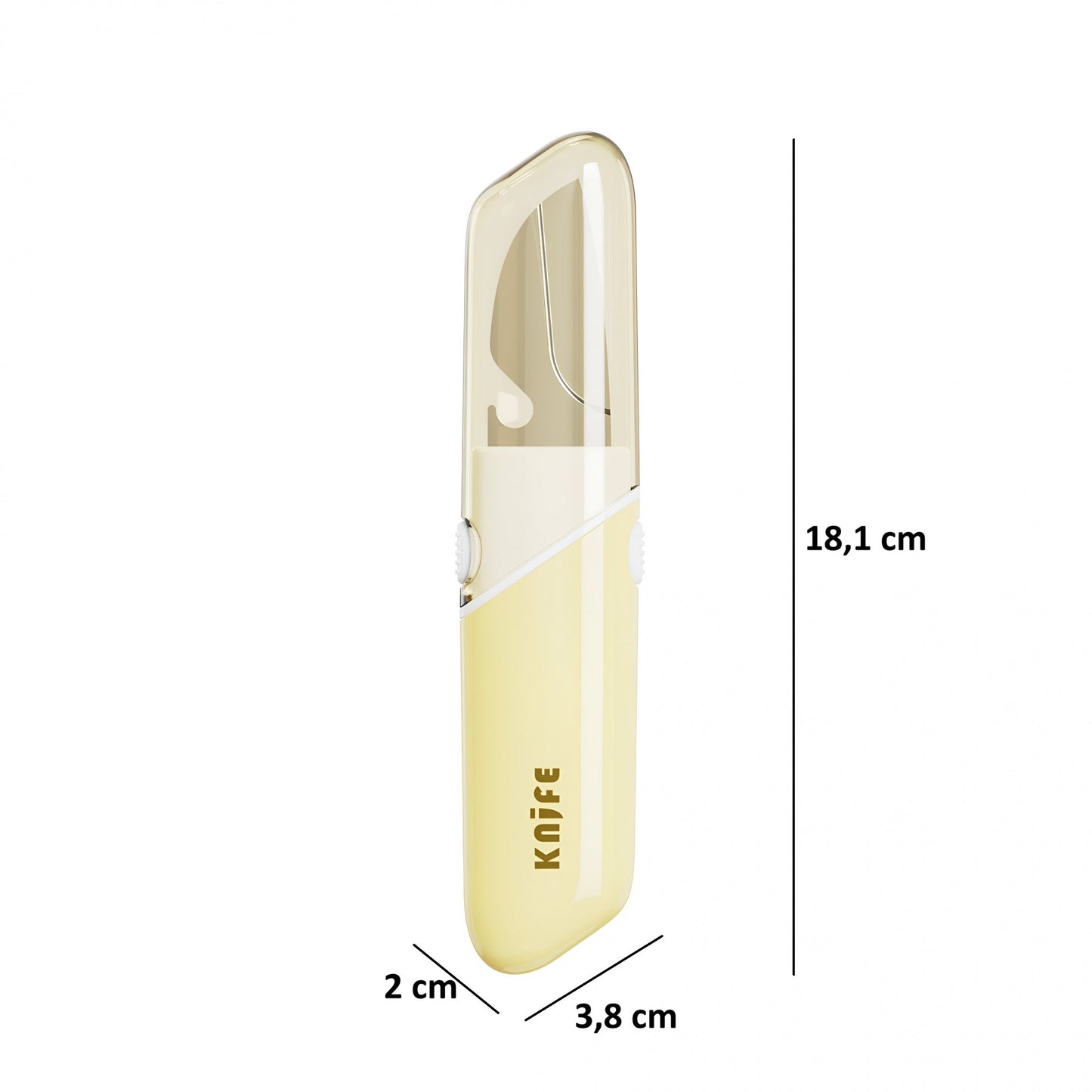 Cuțit de Bucătărie Multifuncțional 4 în 1, Curățător Legume, Răzătoare, Deschizător Sticle și Conserve, Oțel Inoxidabil și Plastic, 18.1x3.8x2 cm, Galben