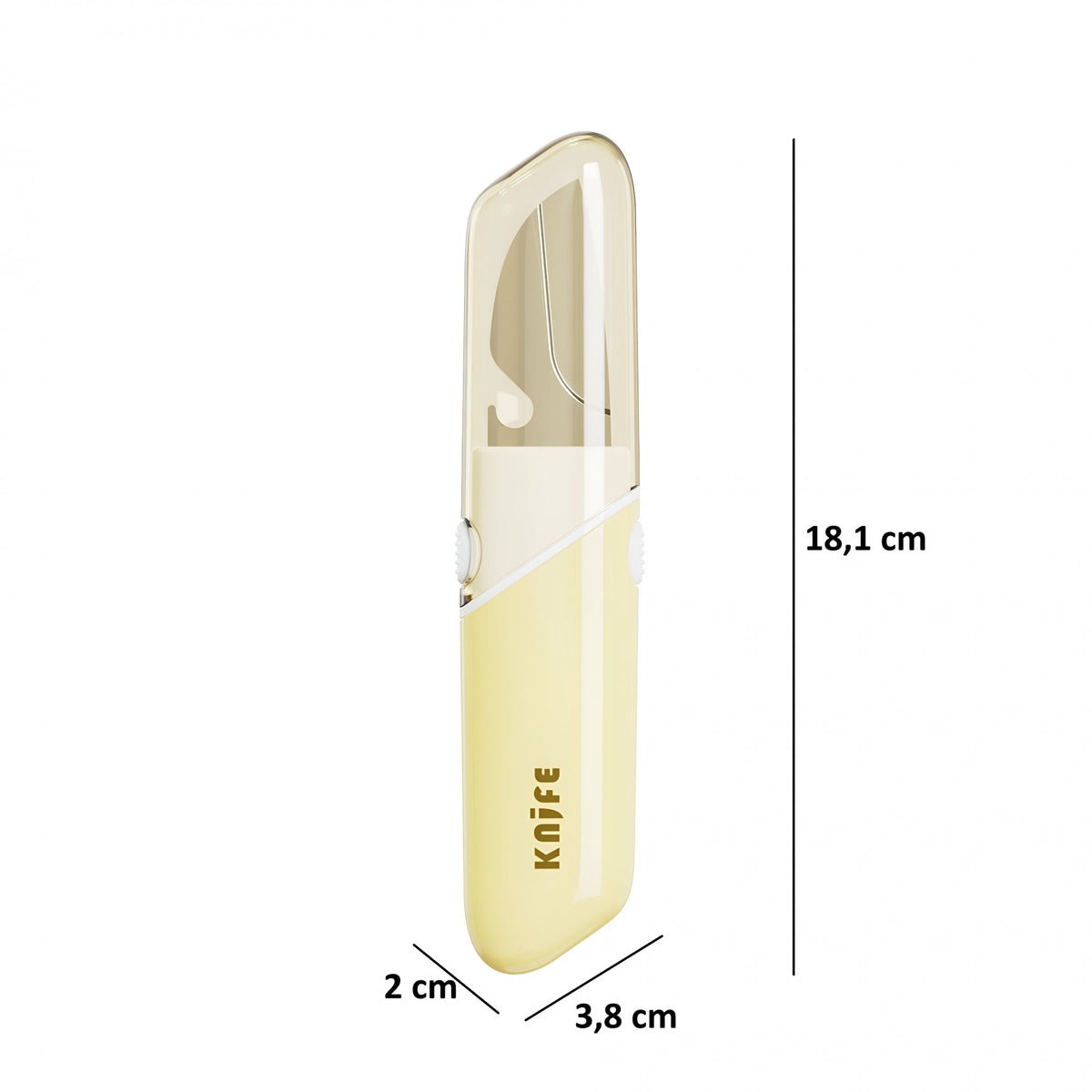 Cuțit de Bucătărie Multifuncțional 4 în 1, Curățător Legume, Răzătoare, Deschizător Sticle și Conserve, Oțel Inoxidabil și Plastic, 18.1x3.8x2 cm, Galben