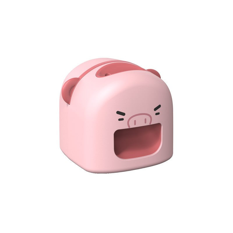 Mașină de Decojit Semințe de Floarea Soarelui și Pepene, Deschizător Electric cu 4 Orificii, Protecție Dinți, Încărcare USB, Model Porcușor, Material ABS, 9.7x10x8.6 cm, Roz