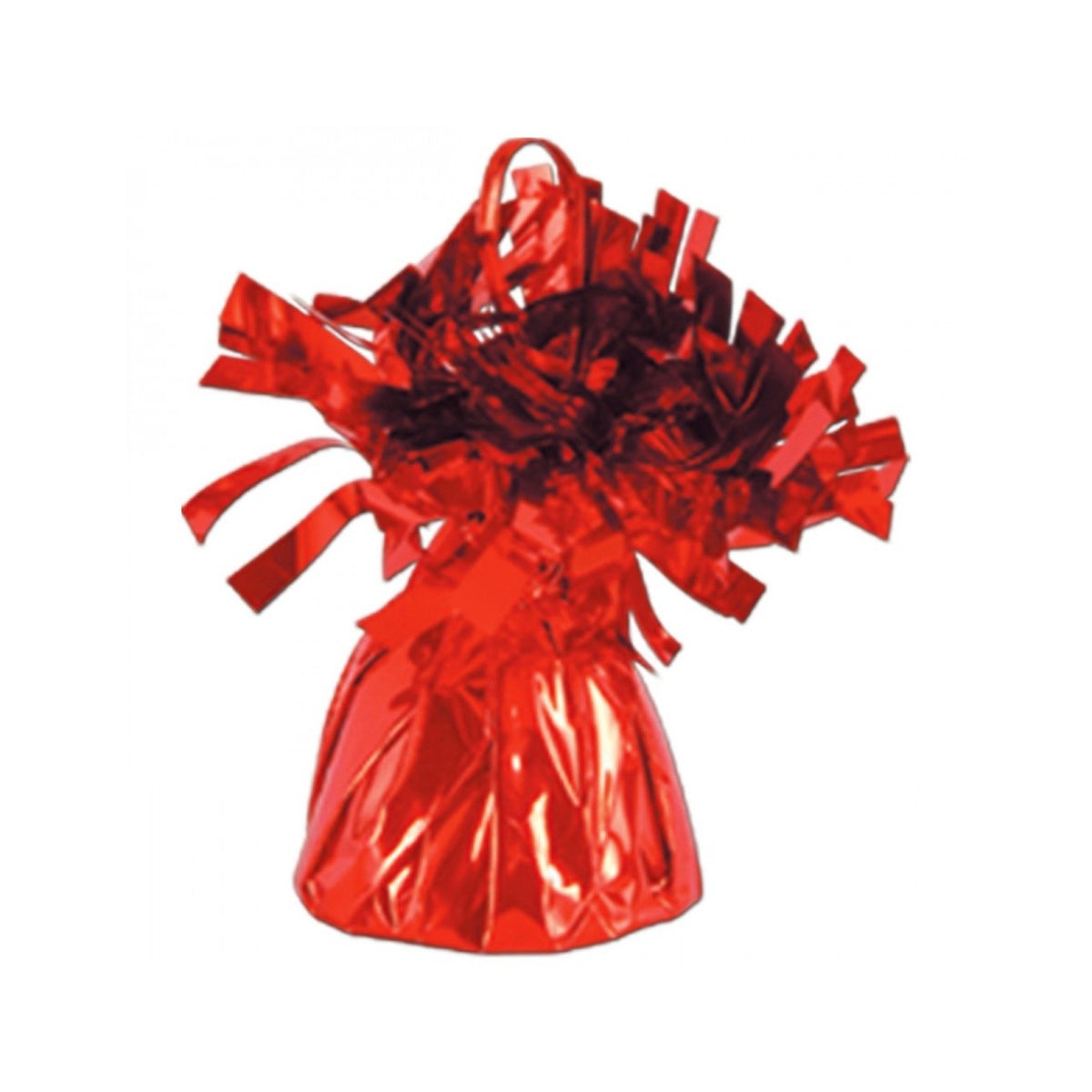 Greutate pentru Baloane cu Heliu, Suport Decorativ cu Franjuri Lucioase, Material PET, 170 g, 13 x 5 x 3 cm, Rosu
