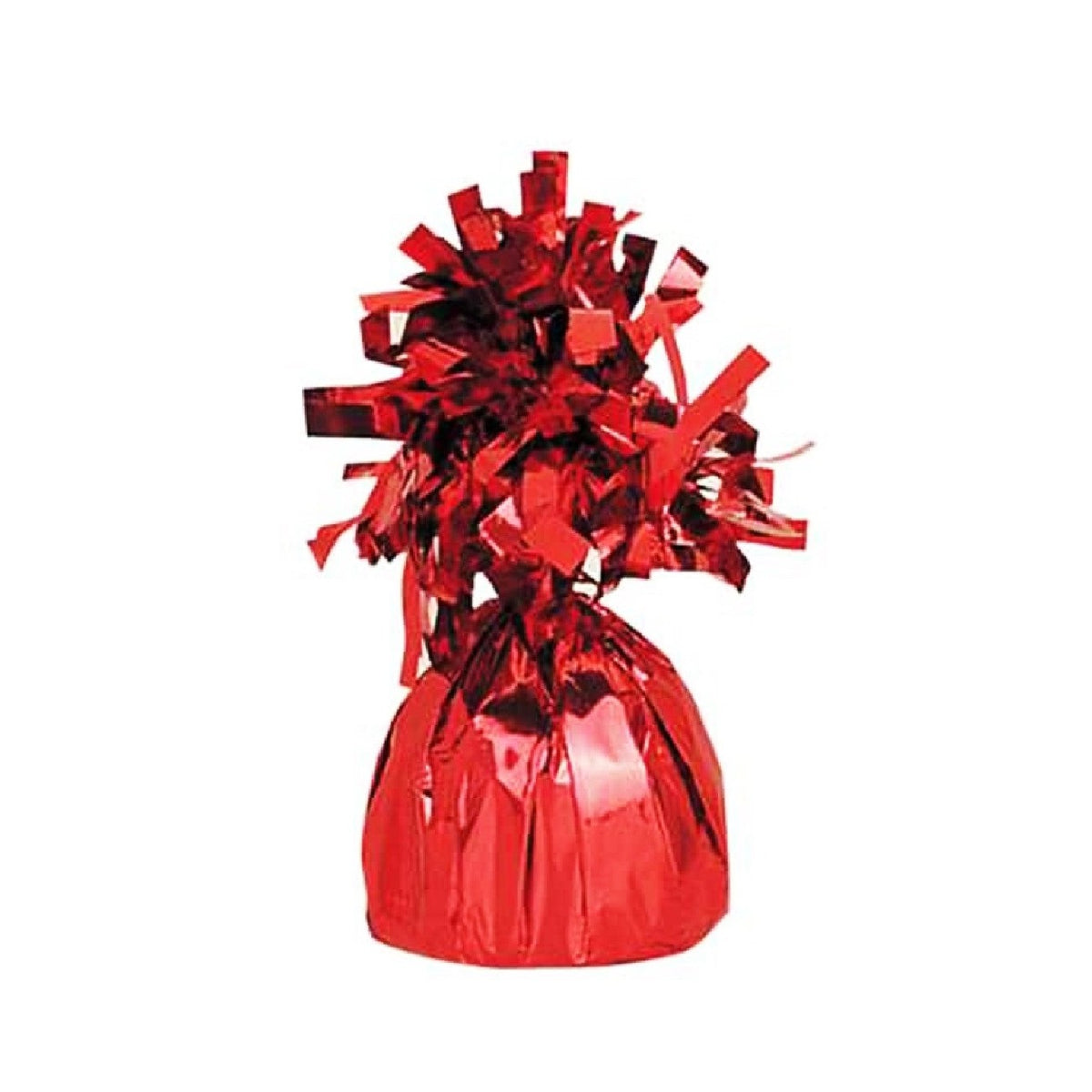 Greutate pentru Baloane cu Heliu, Suport Decorativ cu Franjuri Lucioase, Material PET, 170 g, 13 x 5 x 3 cm, Rosu