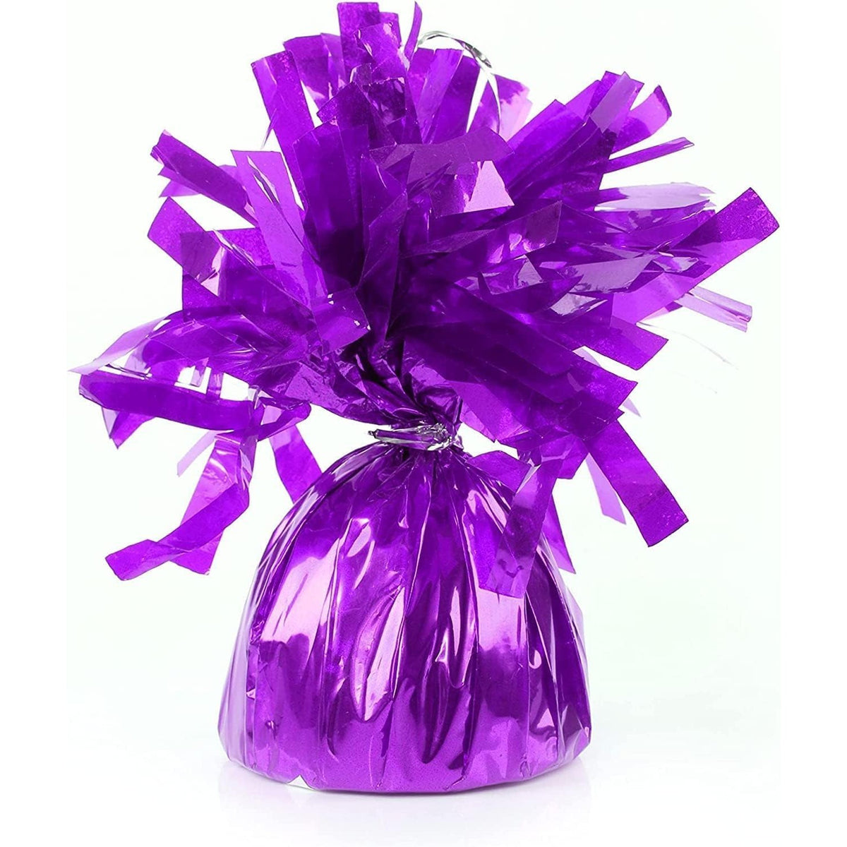 Greutate pentru Baloane cu Heliu, Accesoriu Decorativ cu Franjuri, Folie PET Lucioasa, 170g, 13 x 5 x 3 cm, Mov